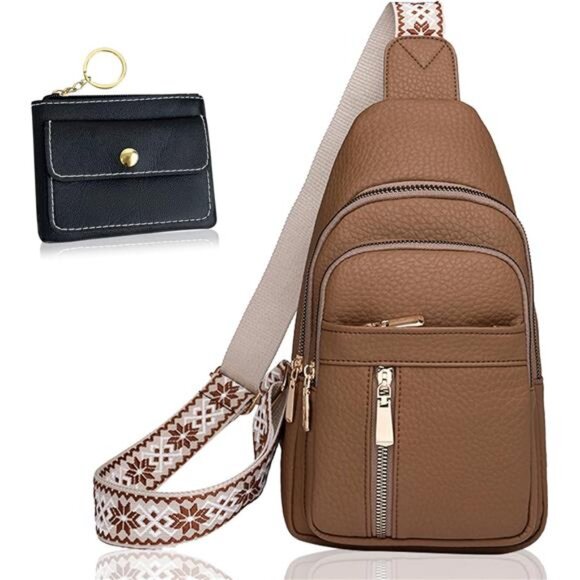 Handbags - Sling Bag for Women, Small Sling Bag Brown